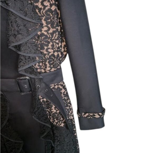 NWT BCBGMaxAzria Iconic "Emmett" Lace Trench Coat Size L - Picture 4 of 7